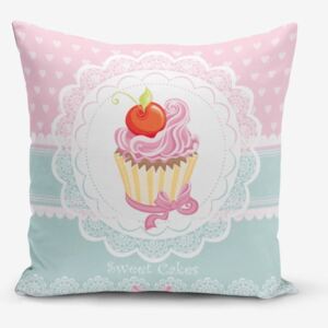 Față de pernă Minimalist Cushion Covers Cupcakes Pink Blue, 45 x 45 cm