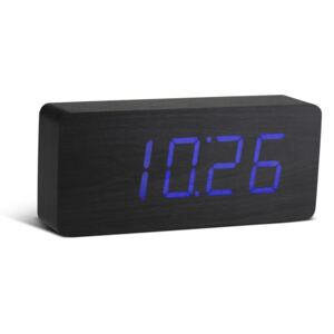 Ceas deșteptător cu LED Gingko Slab Click Clock, negru - albastru