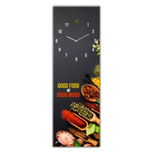 Ceas de perete din sticlă Styler Good Food, 20 x 60 cm