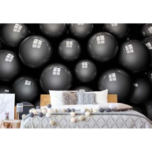 Fototapet - 3D Grey Balls Vliesová tapeta - 206x275 cm
