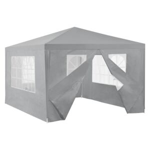 [casa.pro]® Pavilion gradina AAGP-9602, 400 x 300 x 255 cm, metal/polietilena, gri inchis