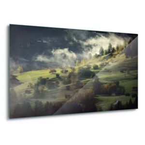 GLIX Tablou pe sticlă - Alpine Morning 4 x 30x80 cm