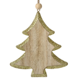 Decoratiune brad Craciun din lemn - Noel