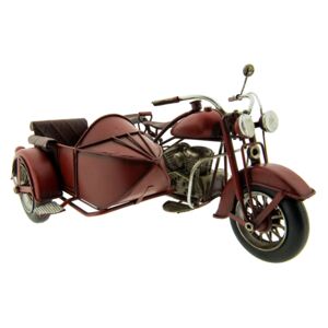 Macheta motocicleta cu atas retro metal burgundy 27*20*14 cm