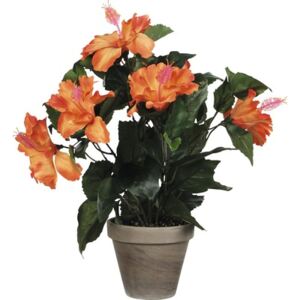 Floare artificiala, Hibiscus portocaliu, ghiveci