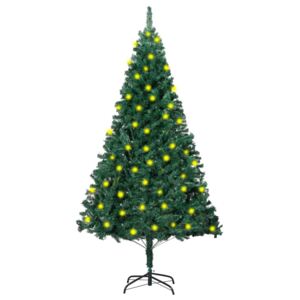 Brad de Crăciun artificial cu LED&ramuri groase, verde, 180 cm