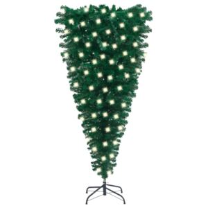 Pom de Crăciun artificial inversat cu LED-uri, verde, 120 cm