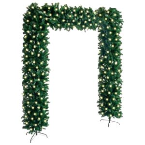 Arcadă brad de Crăciun cu LED-uri, verde, 240 cm