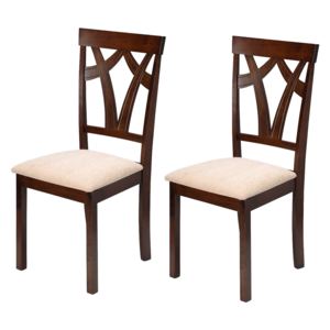 Set 2 scaune din lemn, cu sezut tapitat cu stofa Arthur Dirty Oak/Beige, l43xA38,5xH94,5 cm