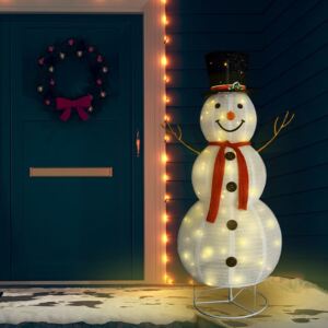 Figurină om de zăpadă decorativ Crăciun LED țesătură lux 180 cm