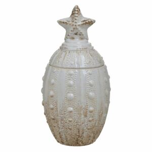 Star Vas decorativ cu capac, Ceramica, Alb