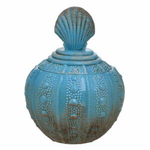 Shell Vas decorativ cu capac, Ceramica, Albastru