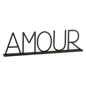 Decoratiune Amour, Metal Fier, Negru, 77.6x5x22 cm