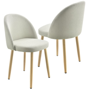 [en.casa] Set 2 bucati scaune design Carmina Beige, 76 x 44 cm, textil/metal, bej