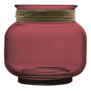 Vază decorativă Rosary, 18x20x20 cm, sticla, rosu