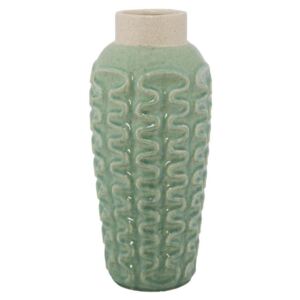 Vază decorativă Analisa, 41x18.5x18.5 cm, ceramica, verde