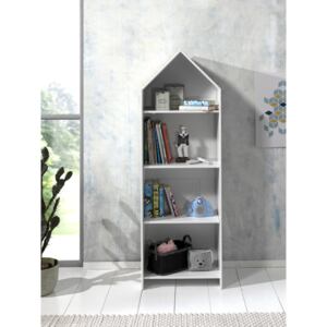 Biblioteca tip casuta din MDF, pentru copii Casami Alb, l57,6xA37xH171,3 cm