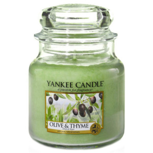 Lumânare parfumată Yankee Candle Olive and Thyme, timp de ardere 65 - 90 ore