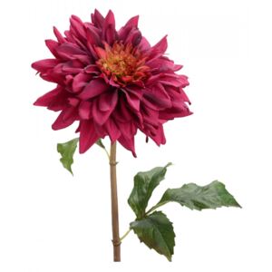 Floare artificiala rosie stacojiu din poliester 50 cm Dahlia Kenora Lou de Castellane