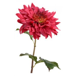 Floare artificiala rosie corai din poliester 50 cm Dahlia Kenora Lou de Castellane