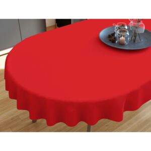 Goldea față de masă din bumbac roșu - ovale 40 x 80 cm