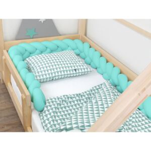 Bordură de protecție impletita manual pentru pat de copii Dimensiune: 250 cm (2,5 metri), Alegeți culoare: Mentă