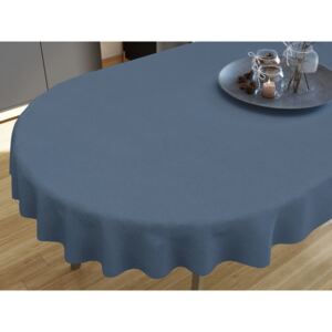 Goldea față de masă decorativă loneta - gri-albastru - ovale 40 x 80 cm