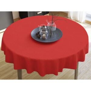 Goldea față de masă decorativă loneta - roșu - rotundă Ø 90 cm