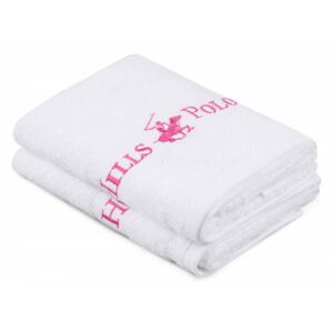 Set 2 prosoape de baie , Beverly Hills Polo,alb roz, 50x100cm