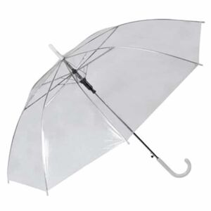 Umbrela de ploaie, plastic, alb, transparent, diametru 90 cm