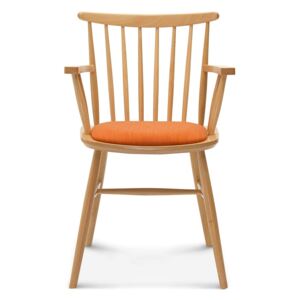 Scaun din lemn cu perne portocalii Fameg Asger