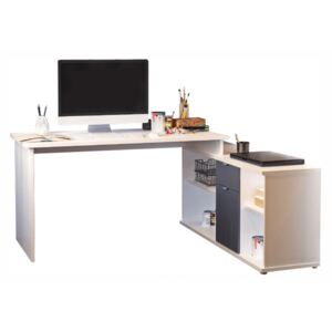 Masă de birou, alb/gri, DALTON 2 NEW VE 02