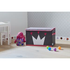 Cutie cu capac pentru depozitare gri/alb/roz - Crown