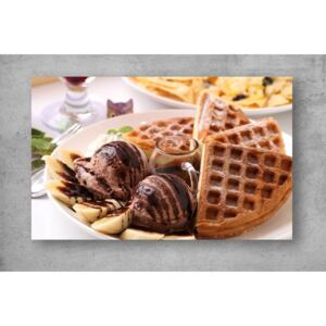 Tablouri Canvas Food - Waffles si inghetata