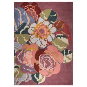 Covor Floral Rosa, Lana, Roz, 160x230