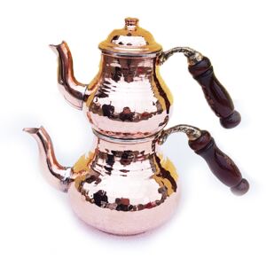 Ceainic turcesc din cupru EHA, 2 buc/set , 1000 l si 0,500 l, culoare aurie