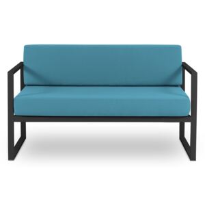 Canapea cu două locuri, adecvată pentru exterior Calme Jardin Nicea, albastru - negru