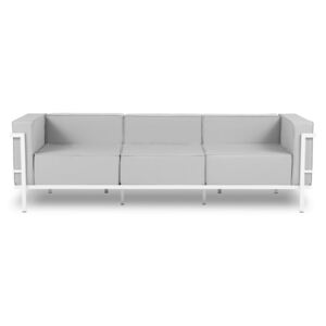 Canapea cu 3 locuri adecvată pentru exterior Calme Jardin Cannes, gri - alb
