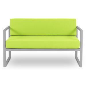Canapea cu două locuri, adecvată pentru exterior Calme Jardin Nicea, verde lime - gri