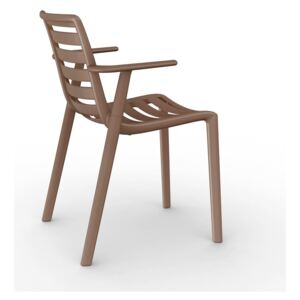 Set 2 scaune de grădină cu cotierei Resol Slatkat, maro