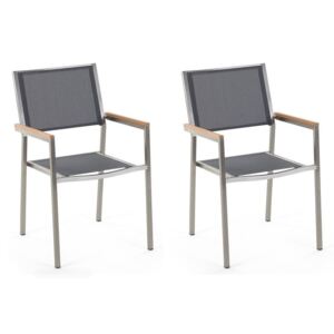 Set 2 scaune de grădină Monobeli Classy, gri