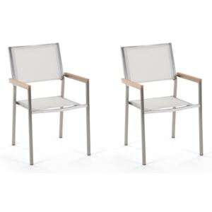 Set 2 scaune de grădină Monobeli Classy, alb