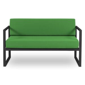 Canapea cu două locuri, adecvată pentru exterior Calme Jardin Nicea, verde - negru