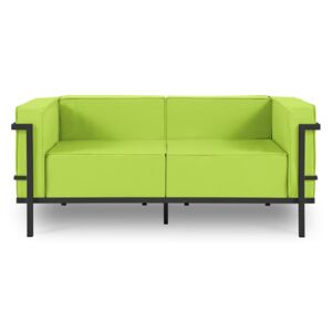 Canapea cu două locuri, adecvată pentru exterior Calme Jardin Cannes, verde - negru