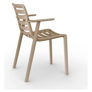 Set 2 scaune de grădină cu cotierei Resol Slatkat, maro nisipiu
