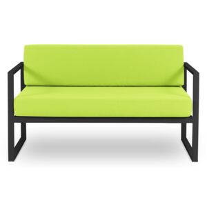 Canapea cu două locuri, adecvată pentru exterior Calme Jardin Nicea, verde lime - negru