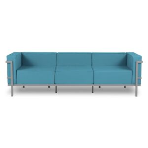 Canapea cu 3 locuri adecvată pentru exterior Calme Jardin Cannes, albastru - gri
