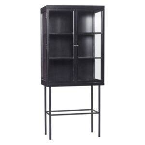Dulap Hübsch Oak Display Cabinet, negru