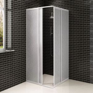 140788 Cabină de duș, placă PP, cadru aluminiu, pătrat, 80 x 80 cm