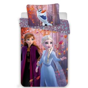 Lenjerie bumbac pentru copii Jerry Fabrics Frozen 2 Sister purple, 140 x 200 cm, 70 x 90 cm